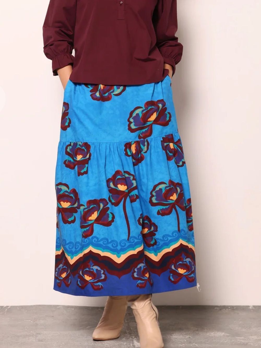 Maude Vivante Floral Dreams Ada Midi Skirt XS